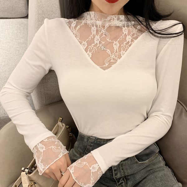 shintimes t shirt women long sleeve slim tshirt women vogue t shirt lace patchwork tee femme womens clothing, White
shintimes t shirt women long sleeve slim tshirt women vogue t shirt lace patchwork tee femme womens clothing, White