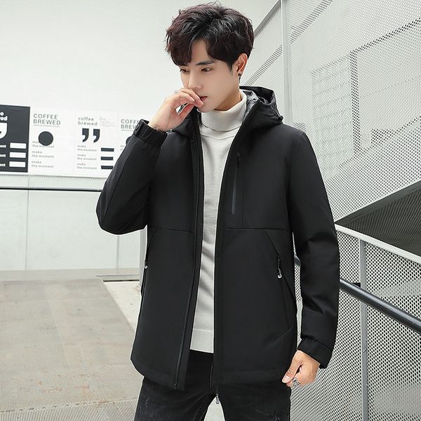 2019 winter new style men youth handsome hooded down jacket trend short fashion warm coat, Black
2019 winter new style men youth handsome hooded down jacket trend short fashion warm coat, Black