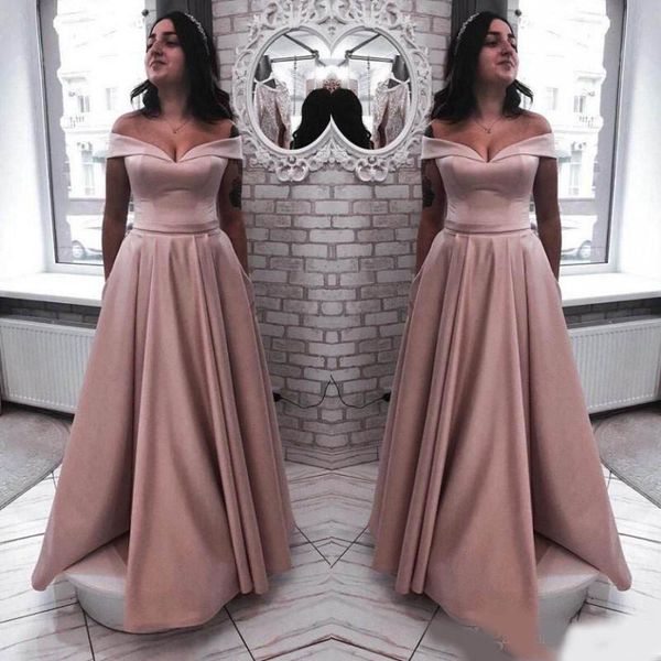 a line satin prom party dress off the shoulder floor length evening dresses for special occasion wear, Black
a line satin prom party dress off the shoulder floor length evening dresses for special occasion wear, Black