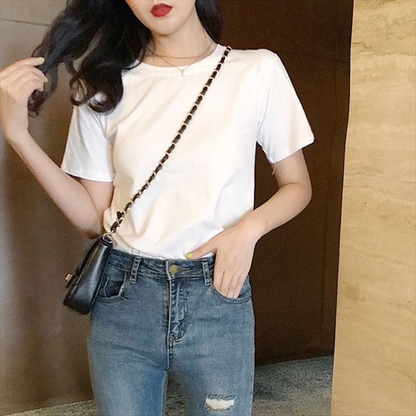 pure cotton white short-sleeved t- women's slim solid color inner base ins shirt shirt super autumn
pure cotton white short-sleeved t- women's slim solid color inner base ins shirt shirt super autumn