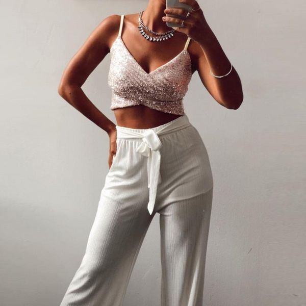 2020 fashion crop women halter strapless sleeveless sequined camisole wrapped chest tanks croped feminino#3, White
2020 fashion crop women halter strapless sleeveless sequined camisole wrapped chest tanks croped feminino#3, White