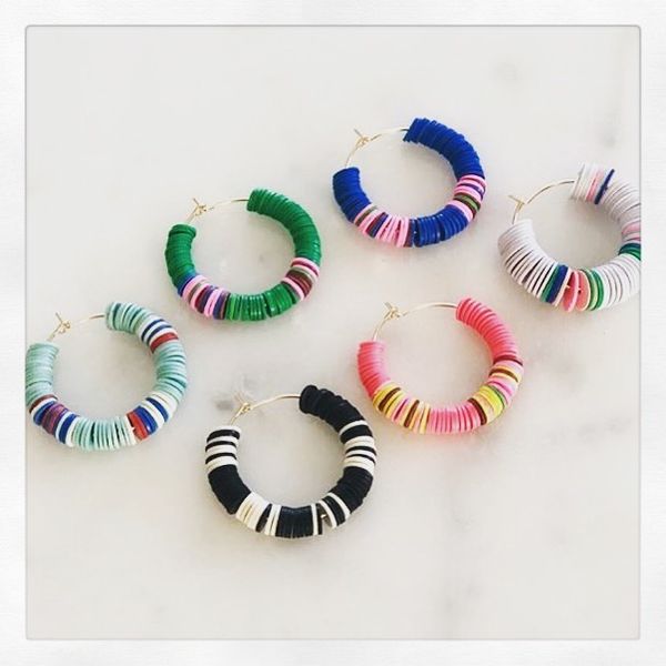hoop earrings for women aros largos mujer recycled african vinyl bead heishi surfer argollas aros loop huggie earrings circle, Golden;silver
hoop earrings for women aros largos mujer recycled african vinyl bead heishi surfer argollas aros loop huggie earrings circle, Golden;silver