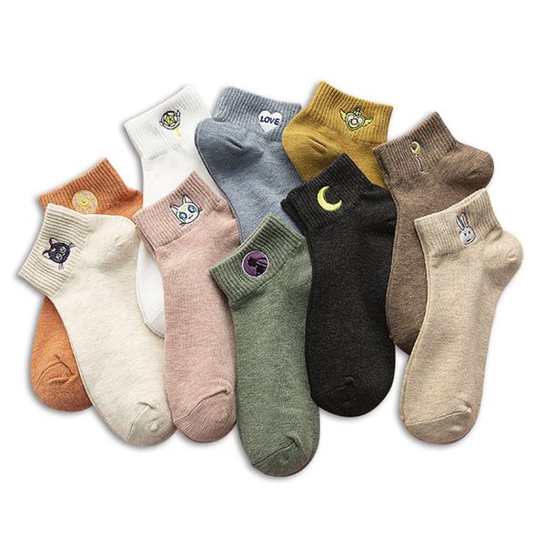 socks & hosiery kawaii moon girls funny women korean pure cotton beautiful embroidery 1 pair of streetwear sailor, Black;white
socks & hosiery kawaii moon girls funny women korean pure cotton beautiful embroidery 1 pair of streetwear sailor, Black;white