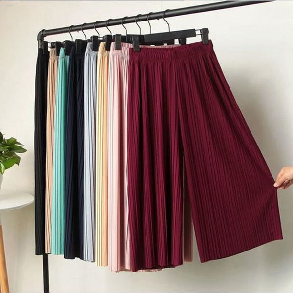 klv 2019 summer spring new fashion tide black casual loose elastic waist high pleated wide leg women chiffon loose pants, Black;white
klv 2019 summer spring new fashion tide black casual loose elastic waist high pleated wide leg women chiffon loose pants, Black;white
