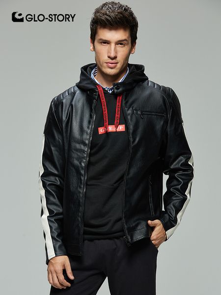 glo-story shipped from european men's 2019 fashion motor biker winter thick leather jackets faux leather jackets for men 8225, Black
glo-story shipped from european men's 2019 fashion motor biker winter thick leather jackets faux leather jackets for men 8225, Black