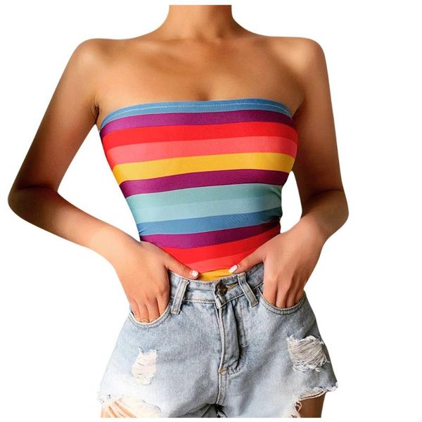 2020 new summer women knit rainbow stripe camis girls knitwear camisole sleeveless sweater tshirts for female #35, White
2020 new summer women knit rainbow stripe camis girls knitwear camisole sleeveless sweater tshirts for female #35, White