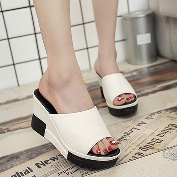 oeak women's ladies slippers thick-bottom solid waterproof wedge sandals shoes 2019 fish mouth sandals thick bottom slippers, Black
oeak women's ladies slippers thick-bottom solid waterproof wedge sandals shoes 2019 fish mouth sandals thick bottom slippers, Black