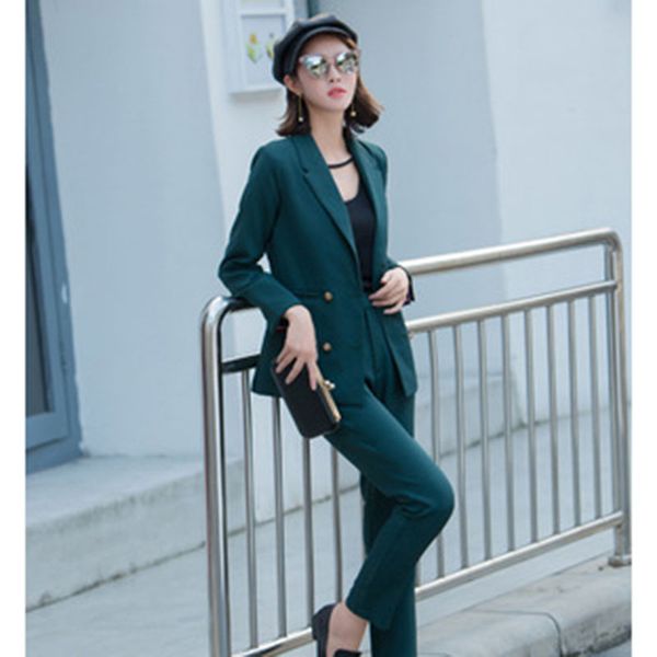 set 2 piece outfits for women fashion temperament simple and elegant double-breasted jacket pants womens two piece sets 2020, Gray
set 2 piece outfits for women fashion temperament simple and elegant double-breasted jacket pants womens two piece sets 2020, Gray