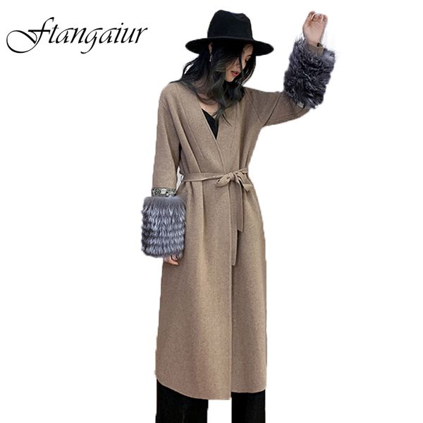 ftangaiur 2019 winter double-sided cashmere knit wool fur coat patchwork fur sleeve women's x-long real wool one coats, Black
ftangaiur 2019 winter double-sided cashmere knit wool fur coat patchwork fur sleeve women's x-long real wool one coats, Black