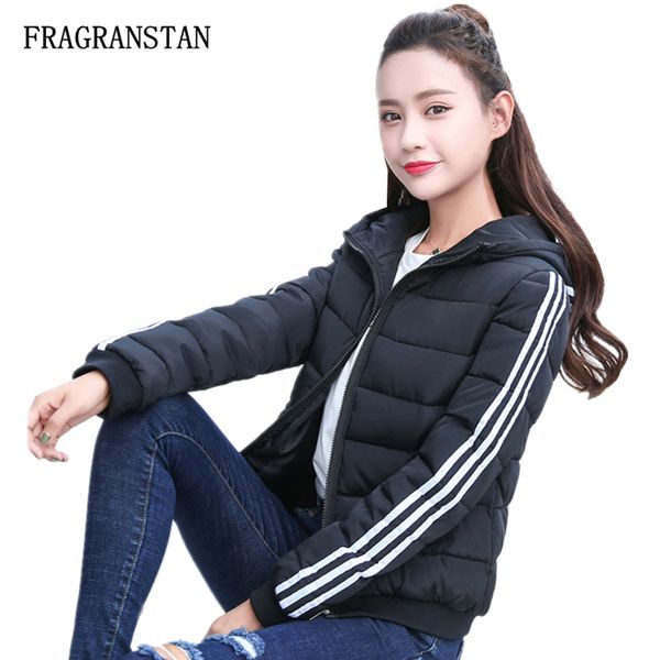 2017 winter female thicken warm striped hooded parkas women new fashion casual slim short jackets solid color pockets coat jq33, Black
2017 winter female thicken warm striped hooded parkas women new fashion casual slim short jackets solid color pockets coat jq33, Black