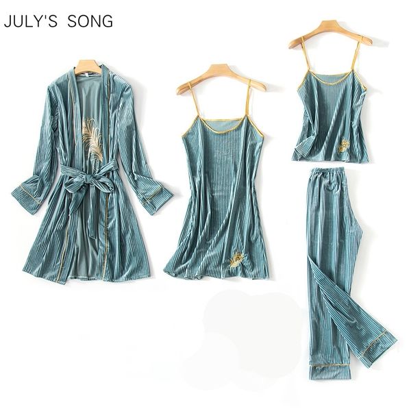 july's song women winter velvet 4 pieces pajamas set embroidered warm lace pajamas winter sleepwear nightdress homewear, Black;red
july's song women winter velvet 4 pieces pajamas set embroidered warm lace pajamas winter sleepwear nightdress homewear, Black;red