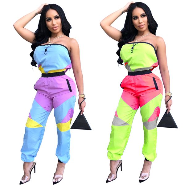 vertvie women running suit color matching wrapped chest jumpsuits casual loose streetwears 2019 fashion sports set, White;black
vertvie women running suit color matching wrapped chest jumpsuits casual loose streetwears 2019 fashion sports set, White;black