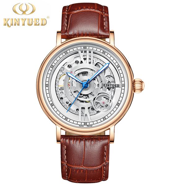 kinyued transparent golden case luxury casual design brown leather strap mens watches mechanical skeleton watch, Slivery;brown
kinyued transparent golden case luxury casual design brown leather strap mens watches mechanical skeleton watch, Slivery;brown