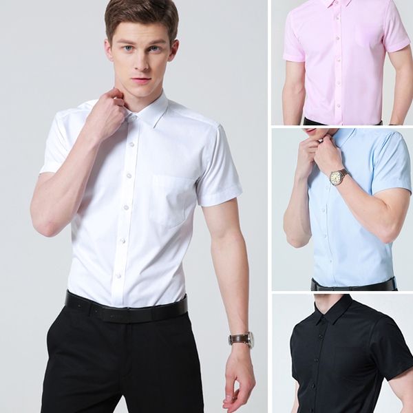 men's dress shirts 6xl short-sleeved shirt collar offical plus size solid business korea the summer fashion modern wear, White;black
men's dress shirts 6xl short-sleeved shirt collar offical plus size solid business korea the summer fashion modern wear, White;black