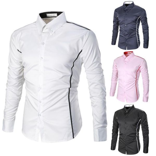 men fashion shirt streetwear social long sleeve male solid color casual slim fit clothing comfortable shirt with 4 colors asian size, White;black
men fashion shirt streetwear social long sleeve male solid color casual slim fit clothing comfortable shirt with 4 colors asian size, White;black