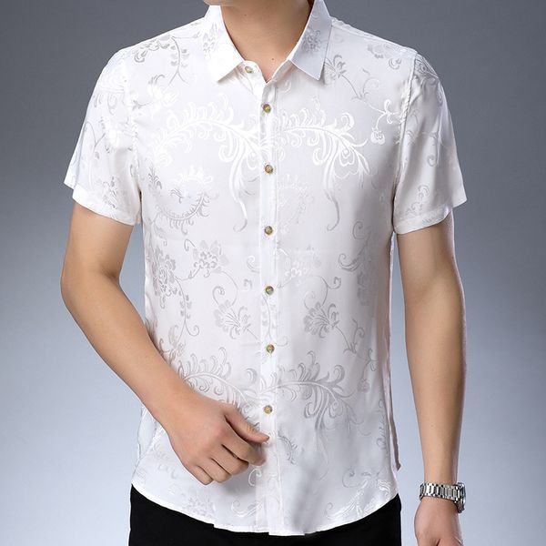 men's casual shirts flowers printed mens short sleeve silk summer fashion 2021 large sizes classic white plus size blouse, White;black
men's casual shirts flowers printed mens short sleeve silk summer fashion 2021 large sizes classic white plus size blouse, White;black