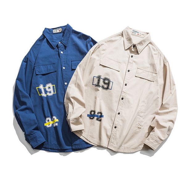 #1437 beige blue cotton streetwear hip hop shirts for men fashion high street harajuku loose cargo men shirts long sleeve 2019, White;black
#1437 beige blue cotton streetwear hip hop shirts for men fashion high street harajuku loose cargo men shirts long sleeve 2019, White;black
