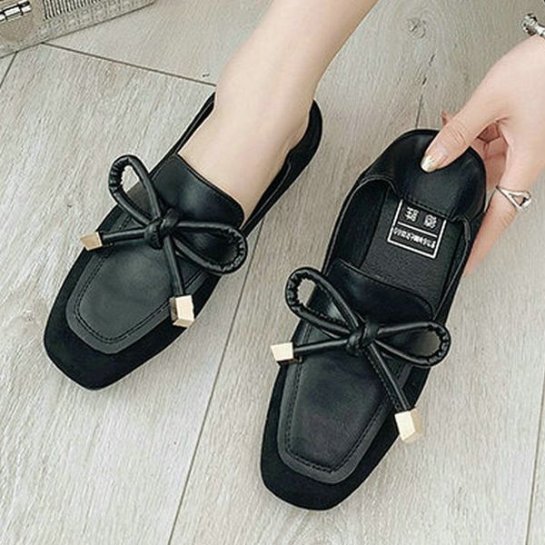 size 35-40 2019 new women's elegnat flats ins fashion autumn bow knot shoes woman flat heels female square toes soft loafers, Black
size 35-40 2019 new women's elegnat flats ins fashion autumn bow knot shoes woman flat heels female square toes soft loafers, Black