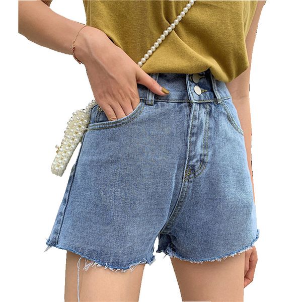women blue vintage high waist denim shorts 2019 summer harajuku with pockets slim short pants korean style casual shorts jeans, White;black
women blue vintage high waist denim shorts 2019 summer harajuku with pockets slim short pants korean style casual shorts jeans, White;black