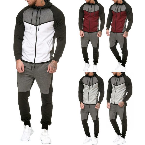 2 pcs set men tracksuit color matching sportswear men male hoodie pullover clothes hoodies and pants sweatpants suit, Gray
2 pcs set men tracksuit color matching sportswear men male hoodie pullover clothes hoodies and pants sweatpants suit, Gray