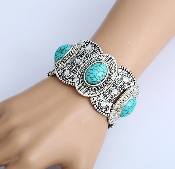 cuff bracelet turquoise ethnic exaggerated wide nepal vintage bracelet silver plated diamonds turquoise fashion charm jewelry for women, Golden;silver
cuff bracelet turquoise ethnic exaggerated wide nepal vintage bracelet silver plated diamonds turquoise fashion charm jewelry for women, Golden;silver