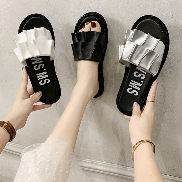 shoes womens slippers outdoor low slides pantofle flat 2020 soft fashion rome pu rubber basic shoes womens, Black
shoes womens slippers outdoor low slides pantofle flat 2020 soft fashion rome pu rubber basic shoes womens, Black