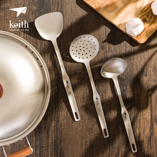 keith pure titanium kitchenware long handle anti-scalding titanium spoon colander cooking shovel spatula three-piece suit
keith pure titanium kitchenware long handle anti-scalding titanium spoon colander cooking shovel spatula three-piece suit