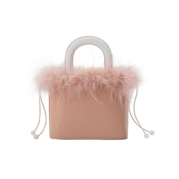 

new warm fur handbags winter hand pu leather shoulder bag bolsos mujer bucket bags cute small tota