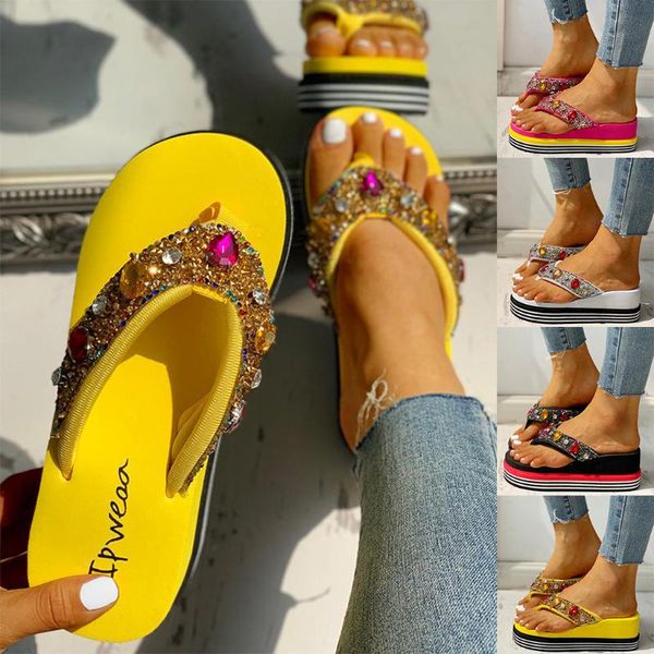 slippers sagace crystal shoes women summer sandals beading wedges platforms casual buckle beach for flip flops a525, Black
slippers sagace crystal shoes women summer sandals beading wedges platforms casual buckle beach for flip flops a525, Black