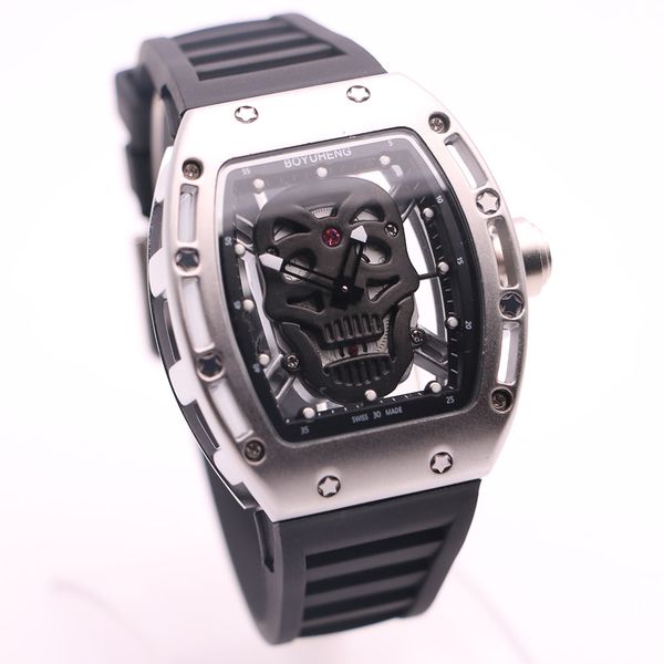уникальный стиль черный череп прозрачный циферблат 43mm boyuheng марка часы кварцевые батареи удобная rubber band мужские часы наручные часы, Slivery;brown
уникальный стиль черный череп прозрачный циферблат 43mm boyuheng марка часы кварцевые батареи удобная rubber band мужские часы наручные часы, Slivery;brown