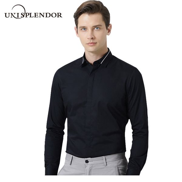 men's dress shirts unisplendor men fashion handsome solid mens shirt spring summer long sleeve man british style fit yn10485, White;black
men's dress shirts unisplendor men fashion handsome solid mens shirt spring summer long sleeve man british style fit yn10485, White;black