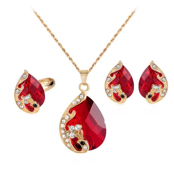 diy peacock изысканных ювелирных изделий красного камень rhinestone украшенные ожерелья / серьги / кольцо из трех частей комплекта ювелирных, Slivery;golden
diy peacock изысканных ювелирных изделий красного камень rhinestone украшенные ожерелья / серьги / кольцо из трех частей комплекта ювелирных, Slivery;golden