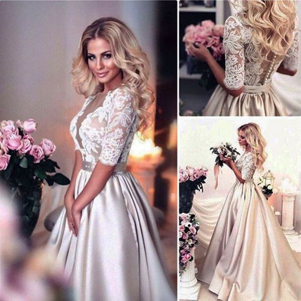 backlakegirls 2019 satin v neck half sleeves evening dresses button back floor length women formal party dress, White;black
backlakegirls 2019 satin v neck half sleeves evening dresses button back floor length women formal party dress, White;black