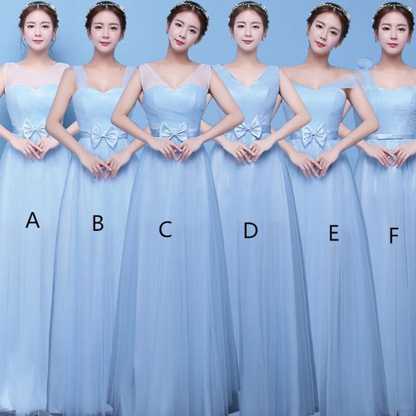 sky blue tulle bridesmaid dresses with bow 2019 long wedding guest gowns lace up beach maxi dress, White;pink
sky blue tulle bridesmaid dresses with bow 2019 long wedding guest gowns lace up beach maxi dress, White;pink