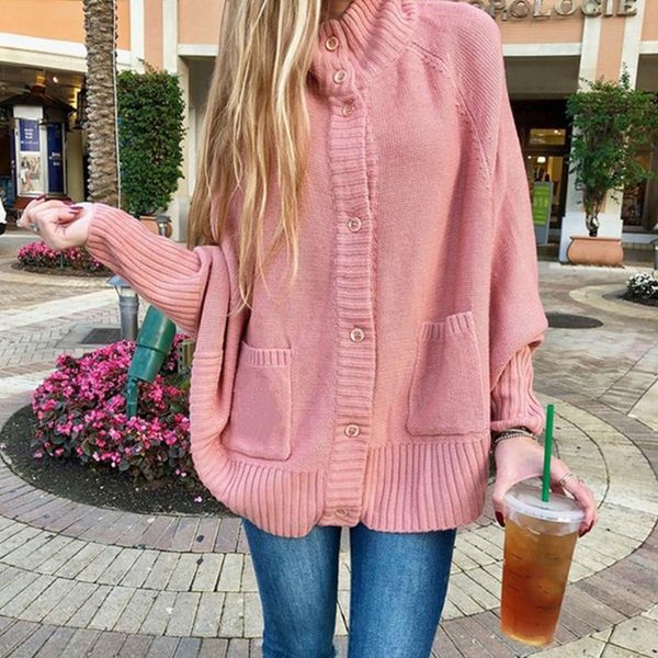 women's knits & tees home sweater loose daily women cardigan outwear shopping polyester half high collar soft bat sleeve knitting front, White
women's knits & tees home sweater loose daily women cardigan outwear shopping polyester half high collar soft bat sleeve knitting front, White