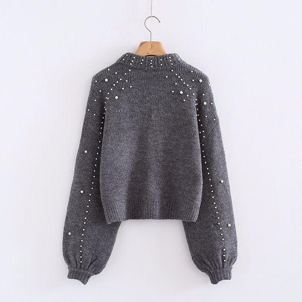 short loose round neck sweater women pearl decorative women's knitted shirt wool acrylic computer knitted sweater, White;black
short loose round neck sweater women pearl decorative women's knitted shirt wool acrylic computer knitted sweater, White;black