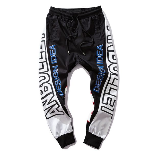 hip-hop brand original spring color block skateboard pants men's windbreaker trousers streetwear male pants new harajuku style, Black 
hip-hop brand original spring color block skateboard pants men's windbreaker trousers streetwear male pants new harajuku style, Black