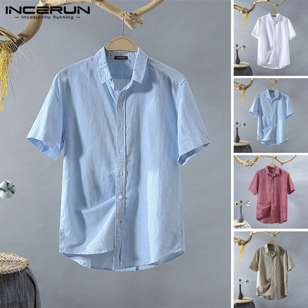 incerun summer solid color men shirt short sleeve streetwear casual turn-down collar shirts harajuku button leisure blouse 2020, White;black
incerun summer solid color men shirt short sleeve streetwear casual turn-down collar shirts harajuku button leisure blouse 2020, White;black