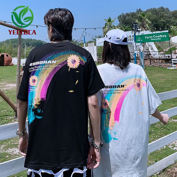 dropship men's t-shirt short sleeve tee oversize 2020 summer rainbow print fashion couple clothes streetwear hip-hop, White;black
dropship men's t-shirt short sleeve tee oversize 2020 summer rainbow print fashion couple clothes streetwear hip-hop, White;black