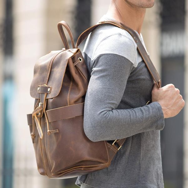 tiding new retro personality cow leather men's backpack outdoor leisure student backpacks shoulder bags brown 3581
tiding new retro personality cow leather men's backpack outdoor leisure student backpacks shoulder bags brown 3581