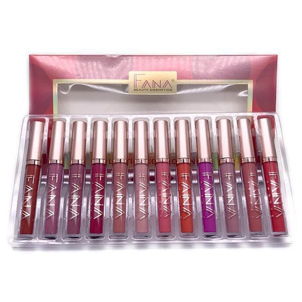 fana 12 pcs non-stick cup matte colorful fruity lip gloss lipstick set gift box
fana 12 pcs non-stick cup matte colorful fruity lip gloss lipstick set gift box
