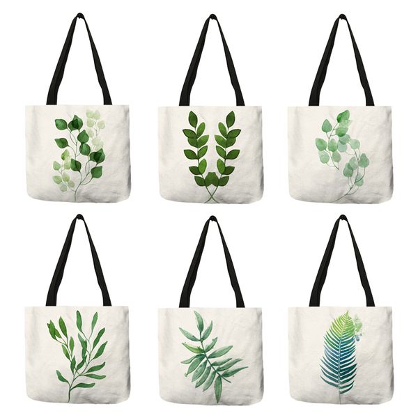 eco reusable shopping bag with green plant print women faric tote bags casual handbags student traveling beach bags
eco reusable shopping bag with green plant print women faric tote bags casual handbags student traveling beach bags
