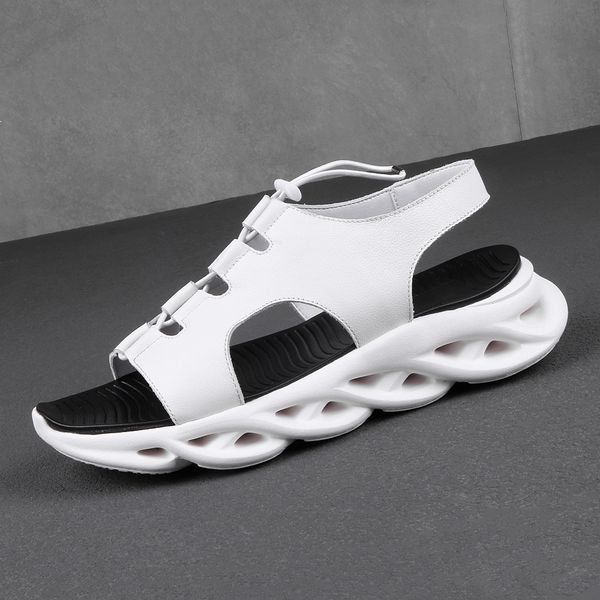 men summer shoes genuine leather summer 2020 gladiator sandals designer platform height increasing cowhide beach sandals male, Black
men summer shoes genuine leather summer 2020 gladiator sandals designer platform height increasing cowhide beach sandals male, Black