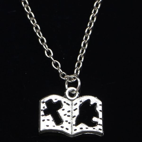 20pcs new fashion necklace 13x17mm dove cross book silver pendants short long women men colar gift jewelry choker
20pcs new fashion necklace 13x17mm dove cross book silver pendants short long women men colar gift jewelry choker