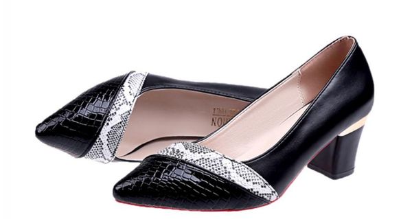 2019 women's shoes in spring and autumn with new style high heel coarse heel pointed end blue patchwork @2904, Black
2019 women's shoes in spring and autumn with new style high heel coarse heel pointed end blue patchwork @2904, Black