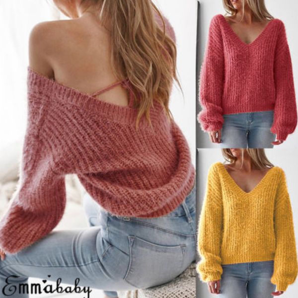 women sweater autumn fashion casual loose pullovers sweater v-neck women's jumper female knitwear 2019 women sweater autumn fashion casual loose pullovers sweater v-neck women's jumper female knitwear 2019
