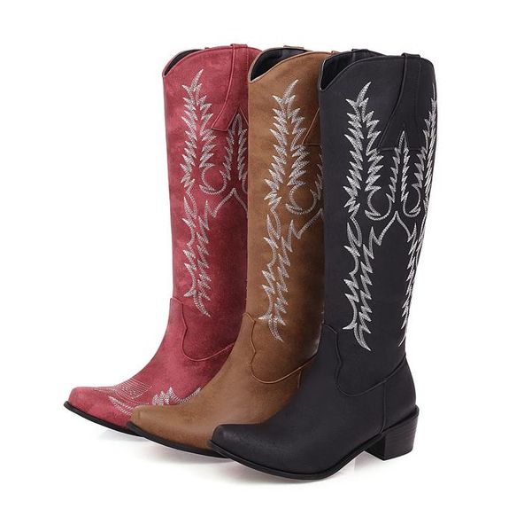 small big size 32 to 42 to 48 ethnic embroidery cowboy boots chunky heel knee high boots 5cm brown red black
small big size 32 to 42 to 48 ethnic embroidery cowboy boots chunky heel knee high boots 5cm brown red black