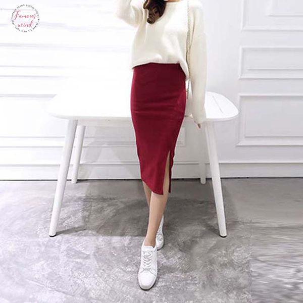 autumn winter bodycon skirt women stretchable split skirt mid calf slim pencil skirts for women female knit skirt, Black
autumn winter bodycon skirt women stretchable split skirt mid calf slim pencil skirts for women female knit skirt, Black