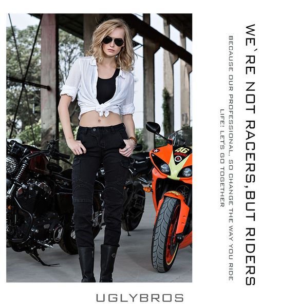 cool uglybros motorpool ubs06 black riding a motorcycle jeans trousers girl pants motor jeans women, Black;blue
cool uglybros motorpool ubs06 black riding a motorcycle jeans trousers girl pants motor jeans women, Black;blue