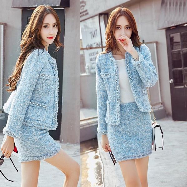 autumn winter women small fragrant wind suits fashion skirts 2 piece sets female beaded woolen coat and skirts sets, White;black
autumn winter women small fragrant wind suits fashion skirts 2 piece sets female beaded woolen coat and skirts sets, White;black